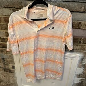 Under Armour Polo Orange and White Striped